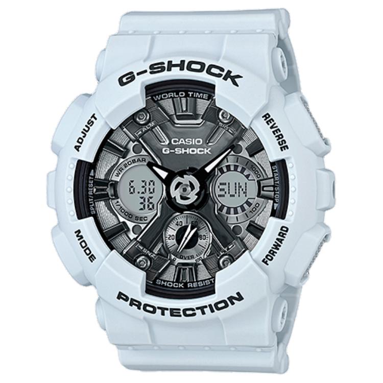 

CASIO Часы Unisex Liquid Crystal/Analog Dual Display Series 49mm Gray Watch GMAS120MF-2A, Gray Dial