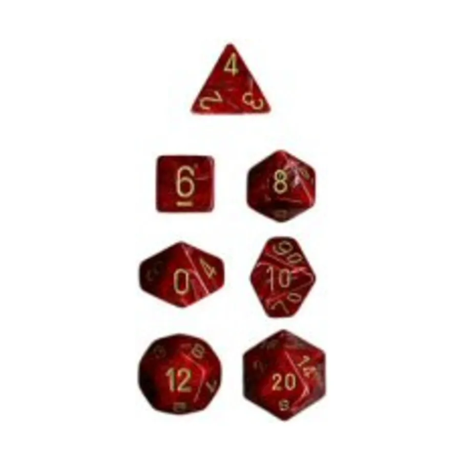 

Полисетка бордового цвета с золотом (7), Dice - Vortex - Poly Sets (Chessex)