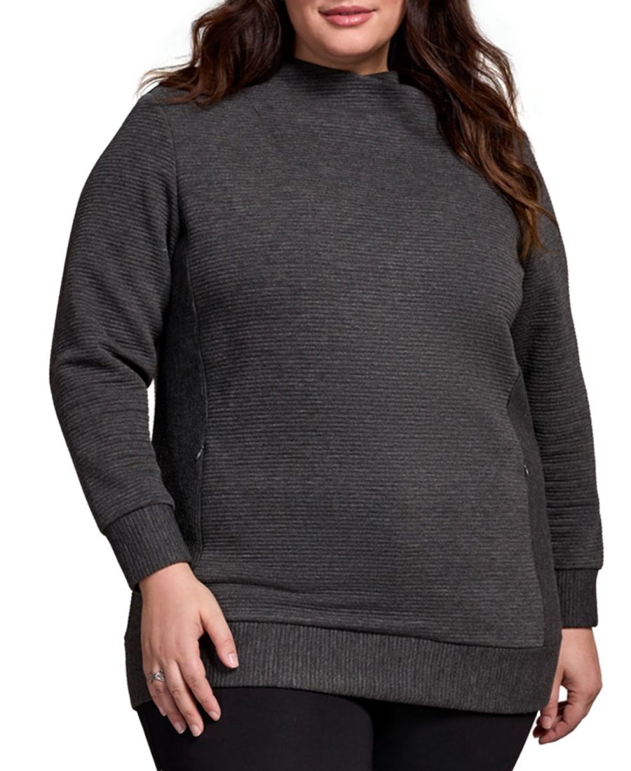 

Вязаный свитер-туника с длинными рукавами больших размеров TRIBAL, Charcoal