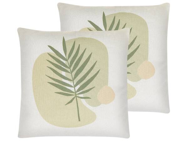 

Подушка Beliani 2 шт MICROSORUM, 45x45x45 см цвет beige/grün/hellgrün