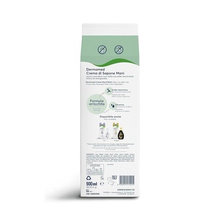 Dermomed Eco-Refill Крем-мыло для рук Жидкая чистота с гиалуроновой кислотой 900мл Алоэ Вера — фото 2