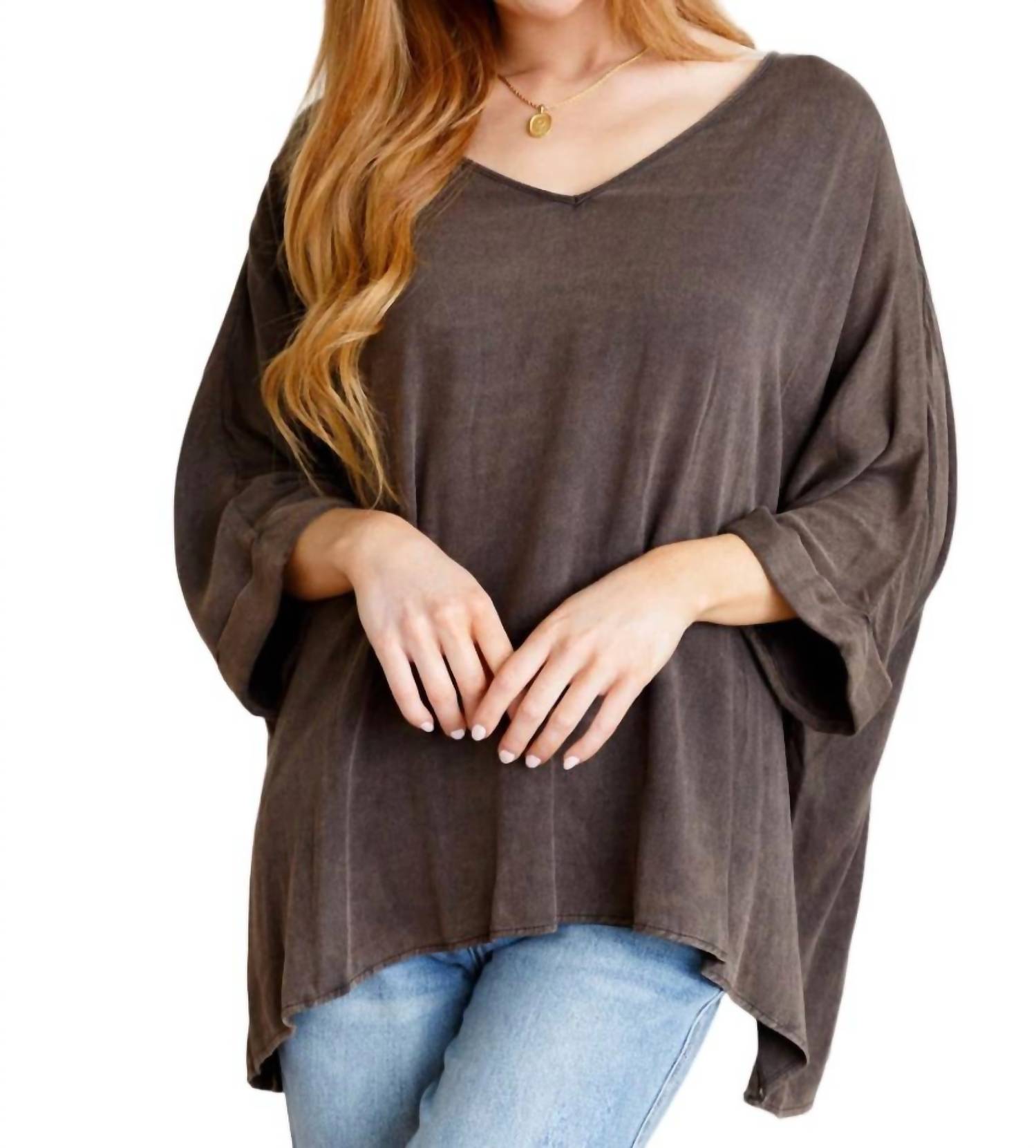 

Топ Wishy Washy Oversize из минеральной стирки ANDREE BY UNIT, цвет mineral washed