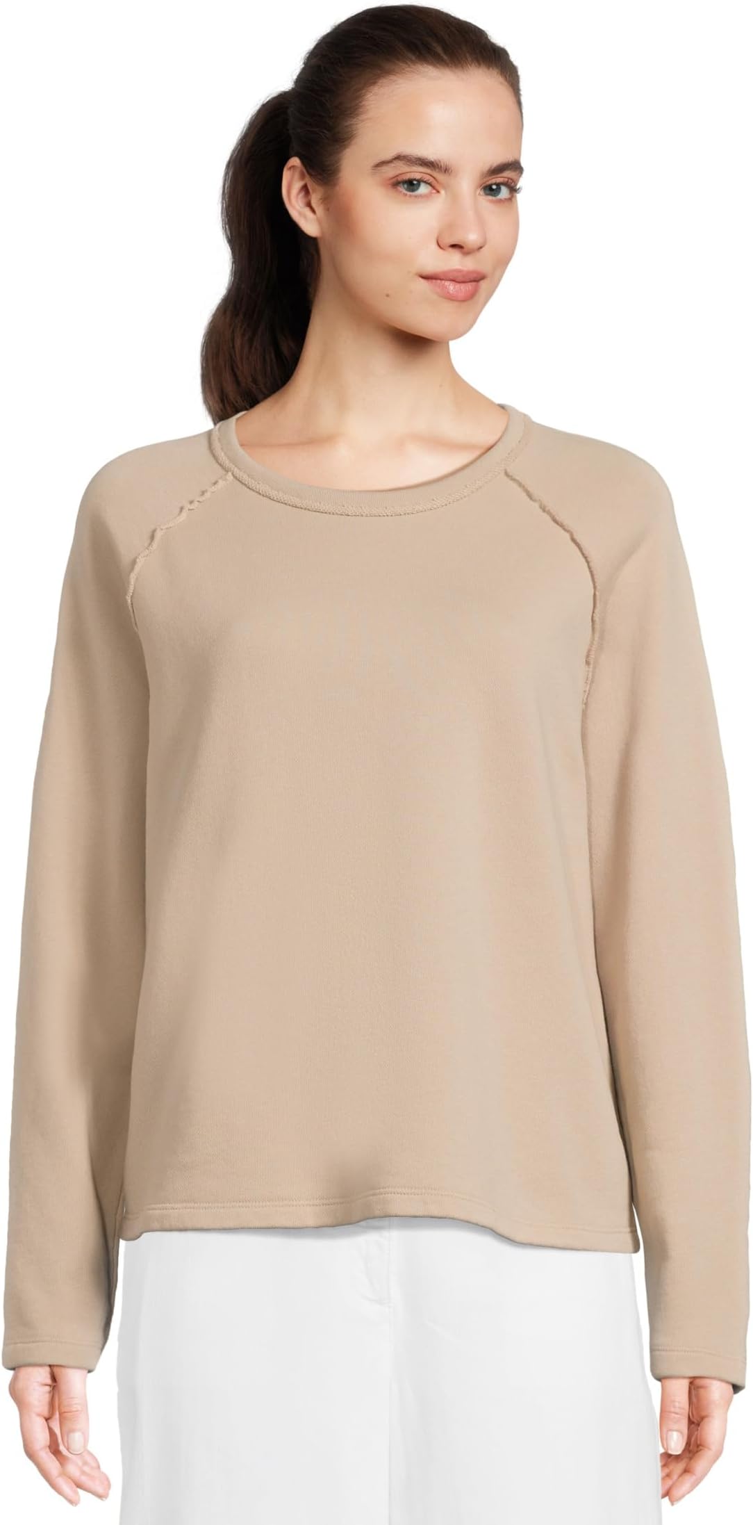 

Топ Eileen Fisher Raglan Boxy Top, цвет Wheat