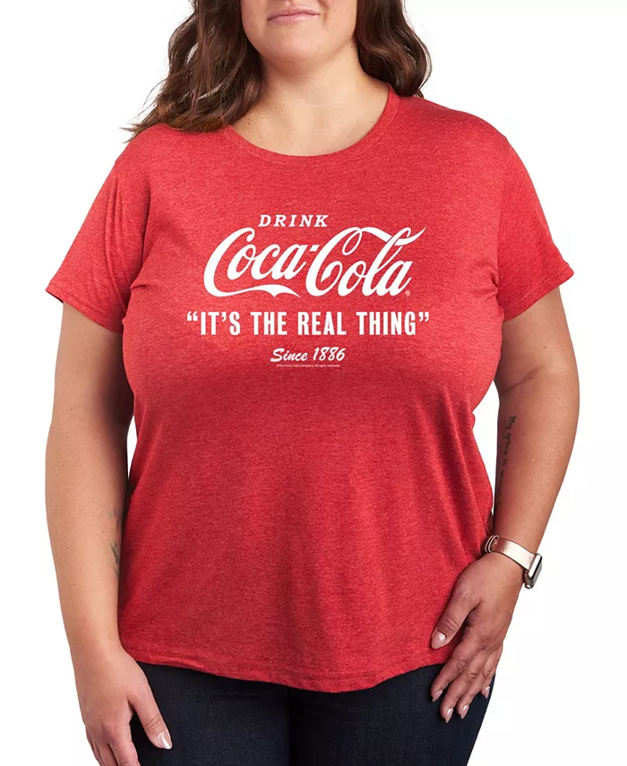 

Футболка с принтом Coca-Cola The Real Thing больших размеров Hybrid Apparel, красный