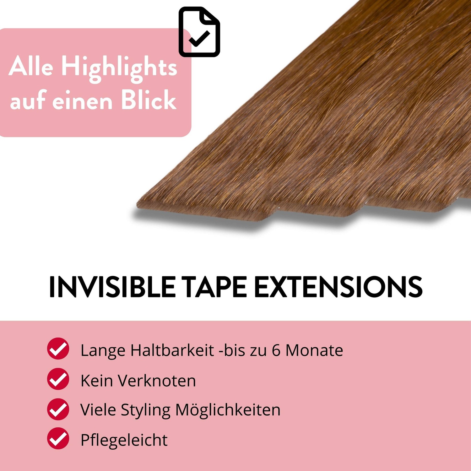 Накладные волосы invisible tape extensions premium echthaar #8/03 hellblond natur-gold Hair2Heart, 60cm, количество 10 шт. — фото 3