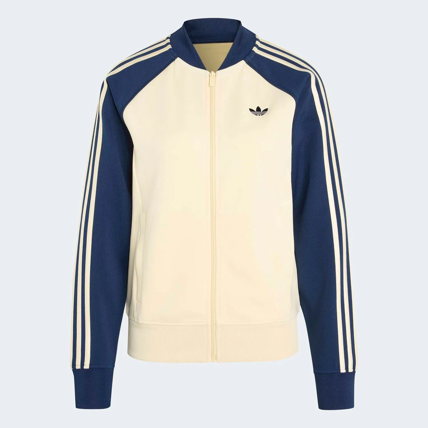 Худи на молнии Adidas Originals бежевого цвета — фото 2