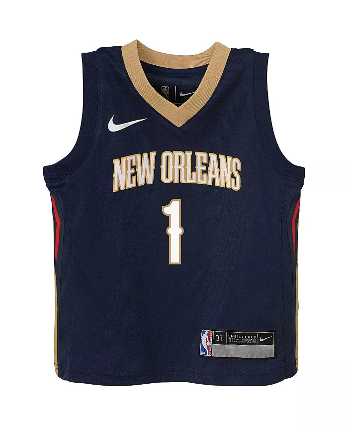 Детская баскетбольная майка Zion Williamson New Orleans Pelicans в стиле Swingman - Icon Edition, цвет: темно-синий (для мальчиков и девочек) Nike — фото 2