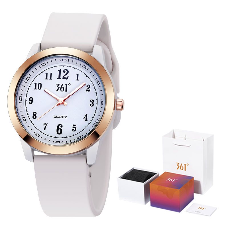 

Часы женские с кварцевым механизмом, силиконовым ремешком и белым циферблатом 361°, 622517430-3 розовый фиолетовый