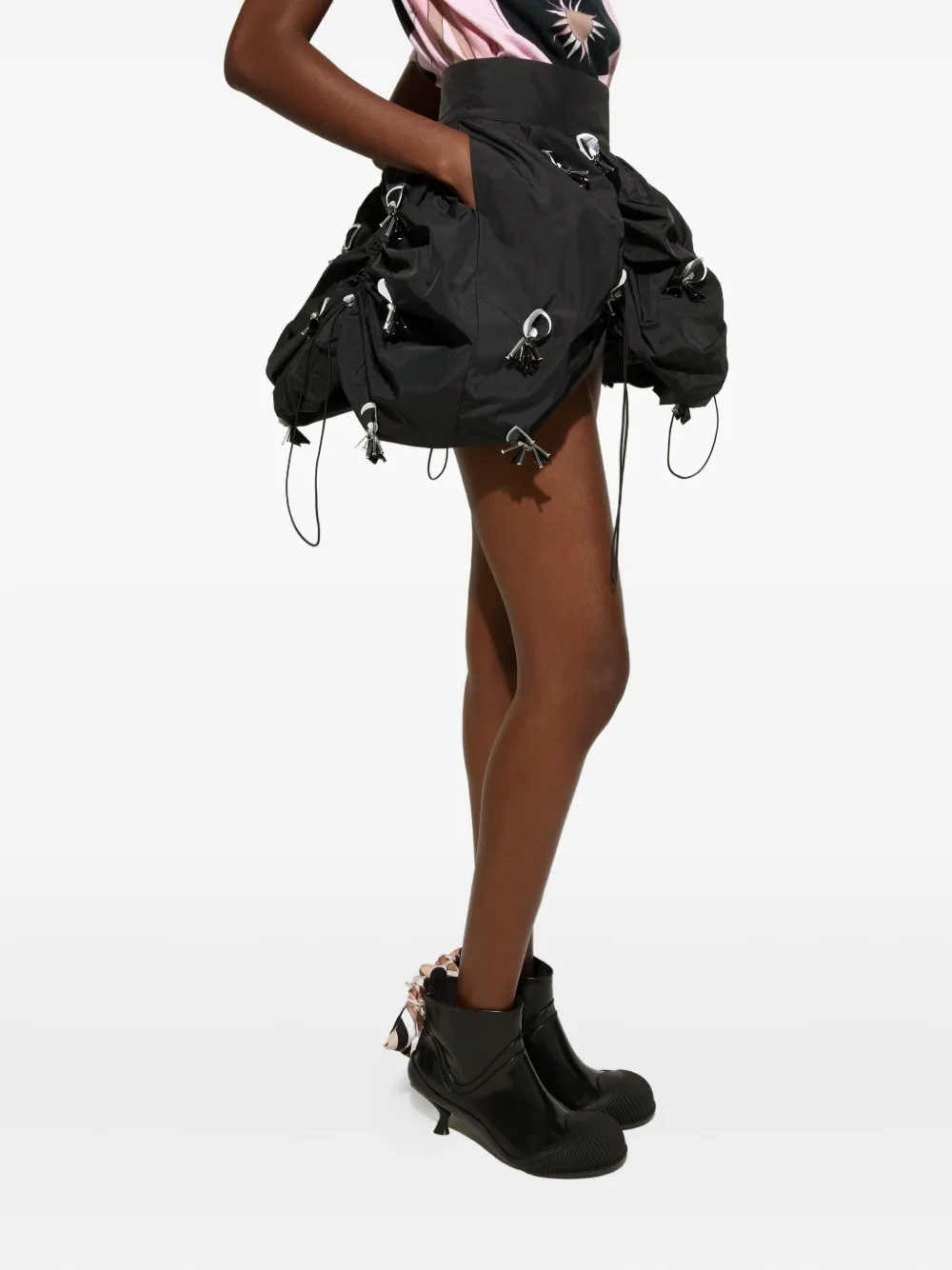 

Юбка с кулиской и подолом-пузырем PUCCI, черный