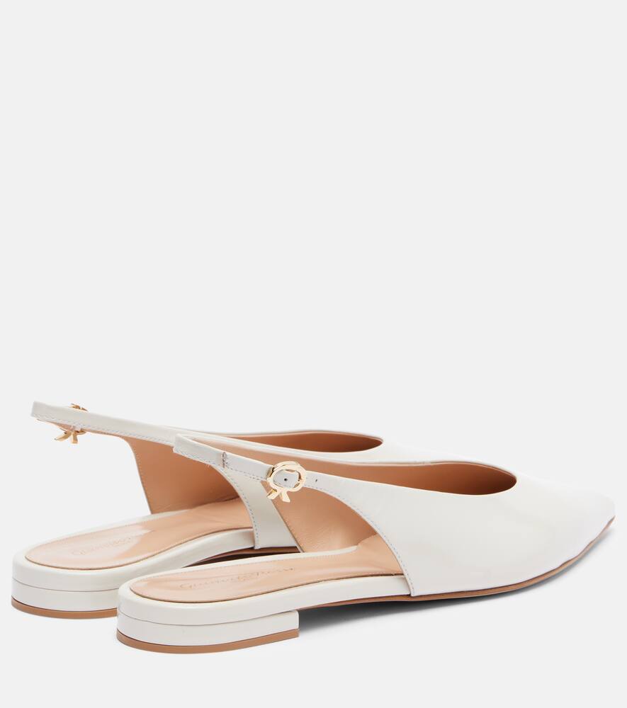 Робби лодочки-слингбэки из лаковой кожи Gianvito Rossi, Offwhite — фото 2