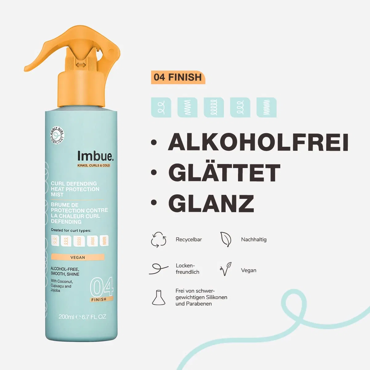 Термозащитный спрей «Curl Defending Heat Protection» от Imbue, 200 мл Imbue — фото 2