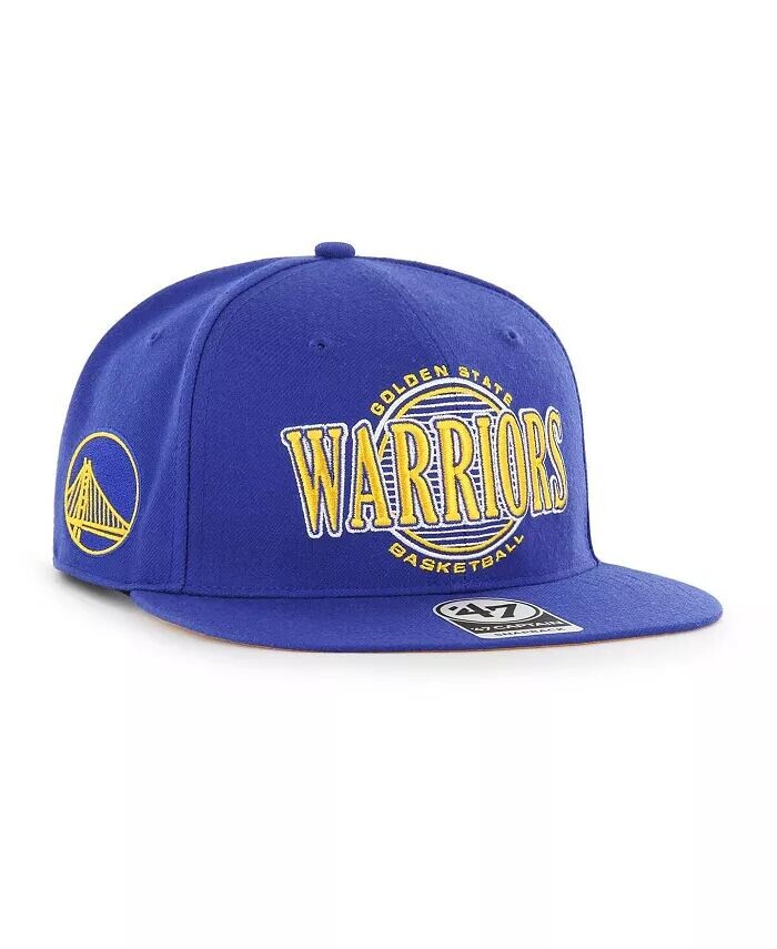 

Мужская кепка Royal Golden State Warriors High Post Captain Snapback '47 Brand, синий