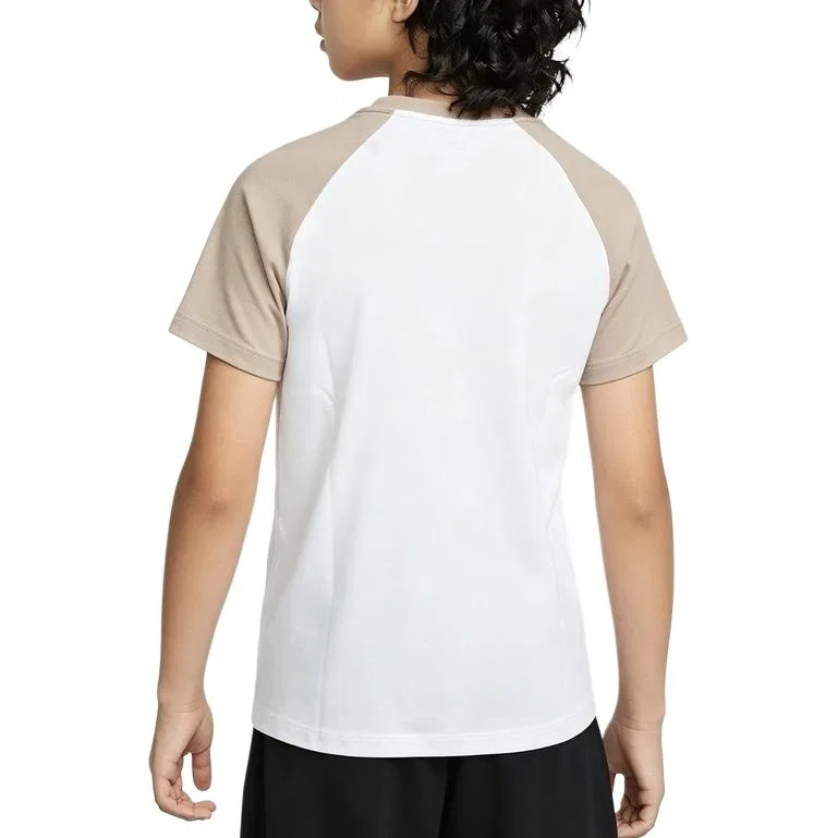 Футболка с круглым вырезом Nike Kids White/Brown — фото 3
