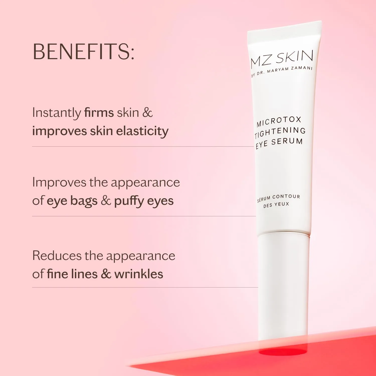 Сыворотка для подтяжки кожи вокруг глаз MZ SKIN Microtox, 0,5 жидких унций | Пептидная сыворотка для глаз с экстрактом сычуаньского перца | Подтягивает, укрепляет и уменьшает темные круги и отечность Mz Skin By Maryam Zamani Md — фото 2