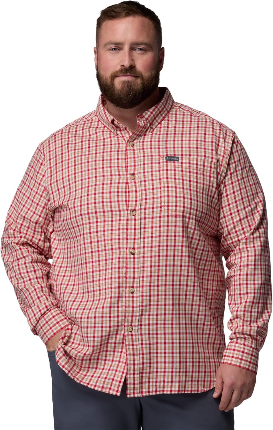 

Мужская рубашка Columbia Rapid Rivers II с длинным рукавом, Mtn Red Trail Crossing Gingham