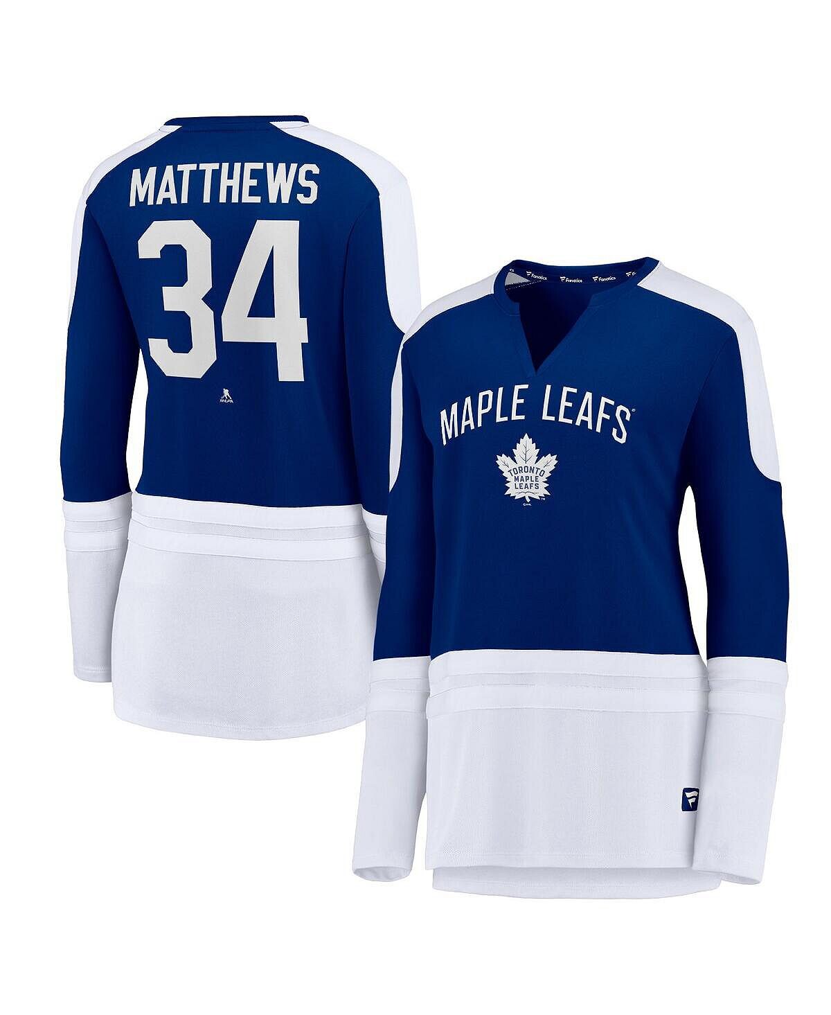 

Женская сине-белая футболка Auston Matthews Toronto Maple Leafs Power Player с длинным рукавом с вырезом и вырезом Fanatics, Белый, Женская сине-белая футболка Auston Matthews Toronto Maple Leafs Power Player с длинным рукавом с вырезом и вырезом Fanatics