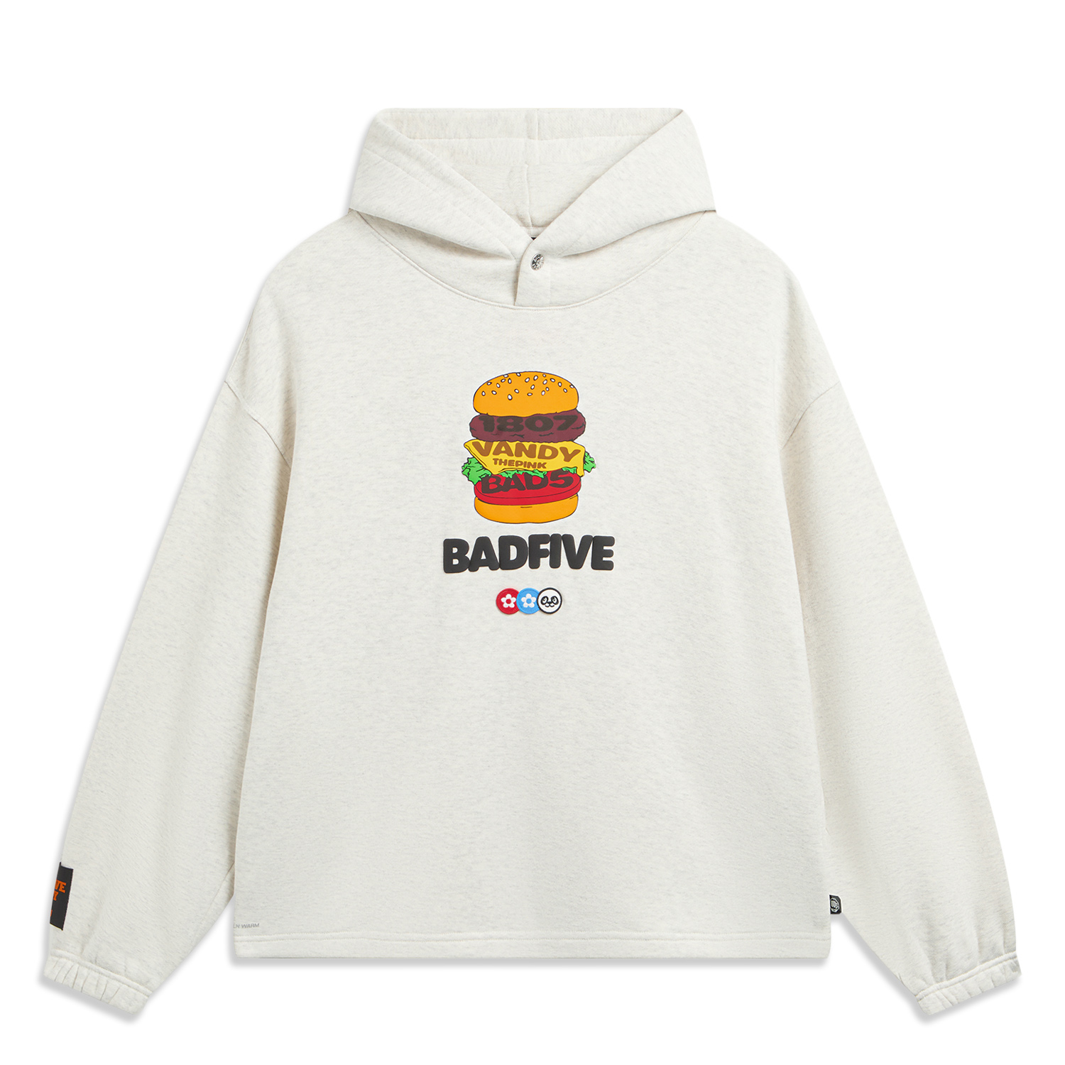 

Мужской свитшот Li Ning x 1807 LIANNINGKUAN Basketball Collection, heather серый mist белый