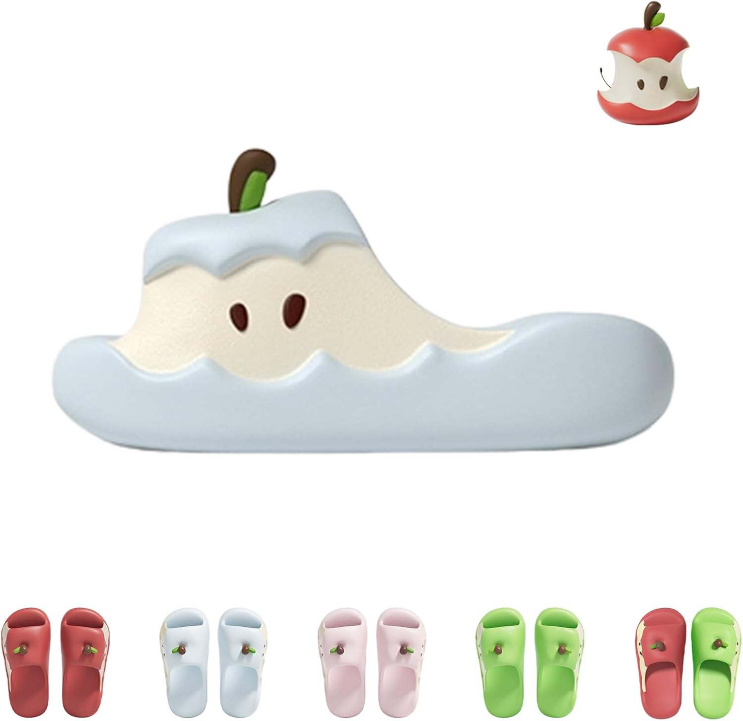 

Тапочки в форме яблок для женщин и мужчин, пляжные сандалии в форме фруктов Generic, синий