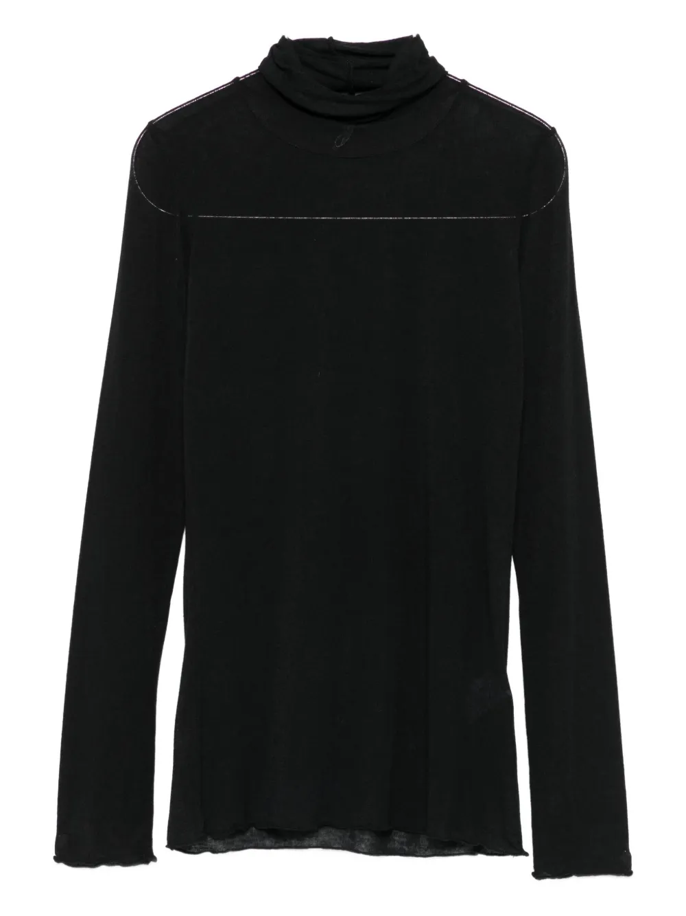

Топ с высоким воротником и длинными рукавами Daniele Fiesoli, черный