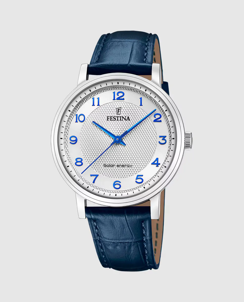 

F20660/1 Solar Energy синие кожаные мужские часы Festina, синий