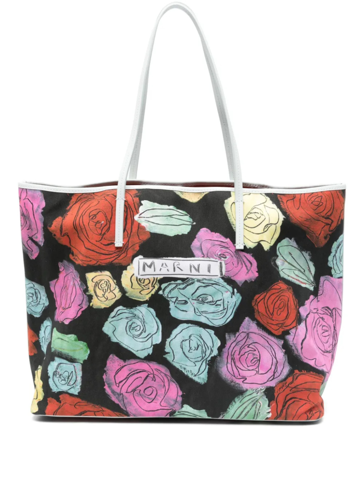 

Сумка-тоут с цветочным принтом Marni, черный