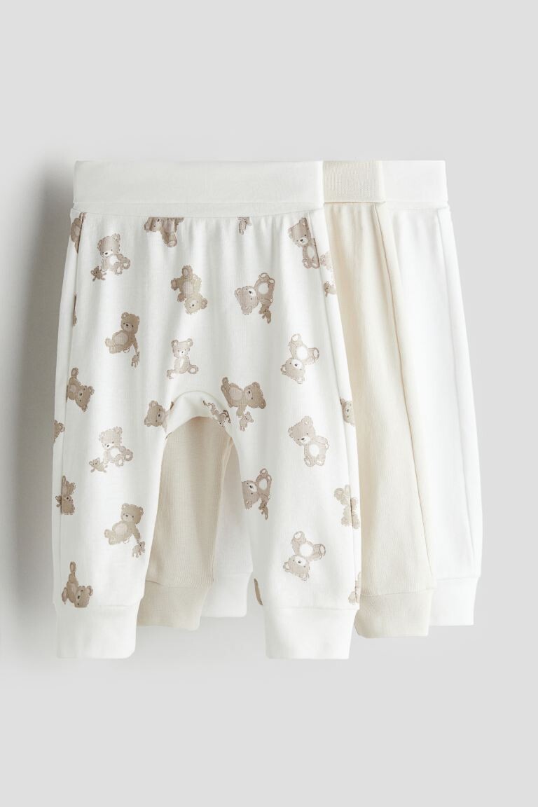 

Комплект из 3 хлопковых брюк H&M, белый