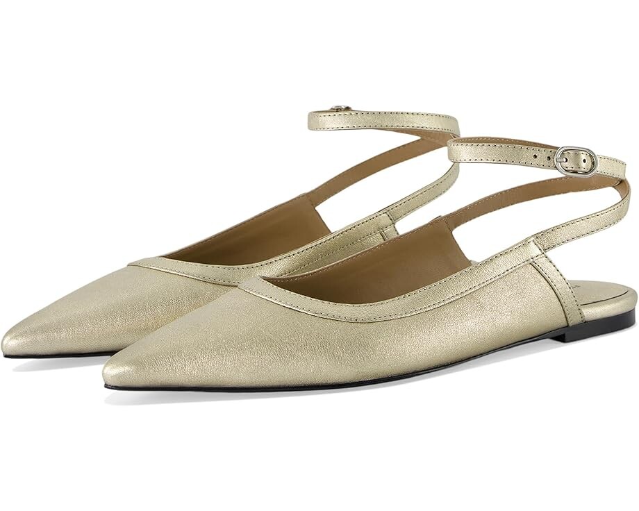 

Туфли на плоской подошве Free People Jules Point Wrap Flats, золотой