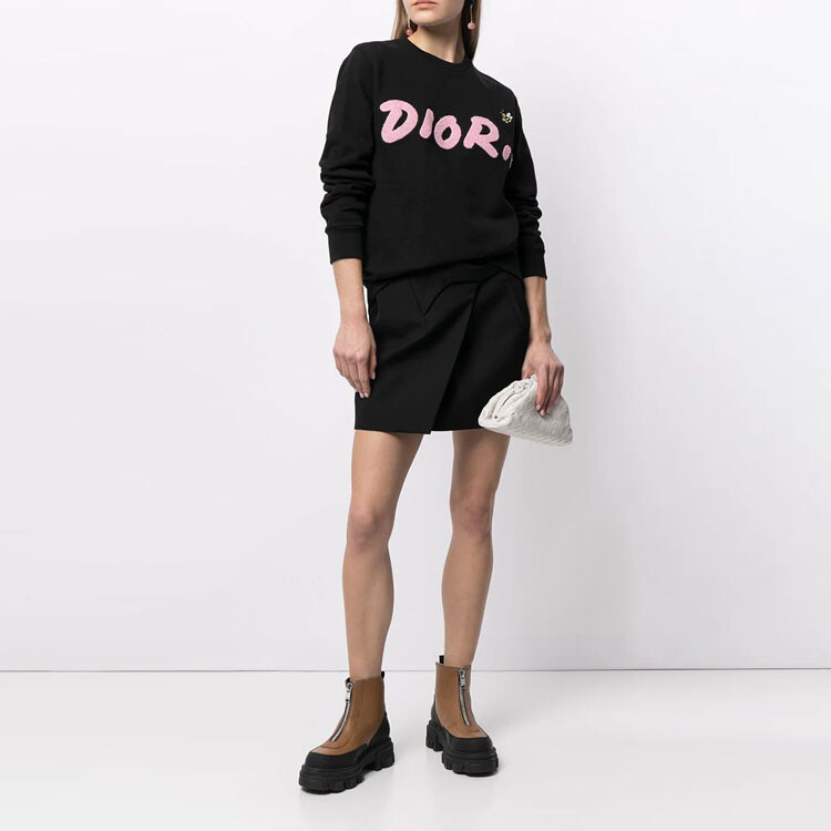 Ежеквартальные новинки Толстовка женская черная Dior — фото 2