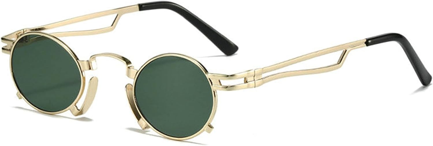 

Солнцезащитные очки Willochra Retro Small Oval для женщин, модные, с уникальной металлической оправой, защита от УФ-излучения UV400, для мужчин, в стиле панк, красные и желтые, C4