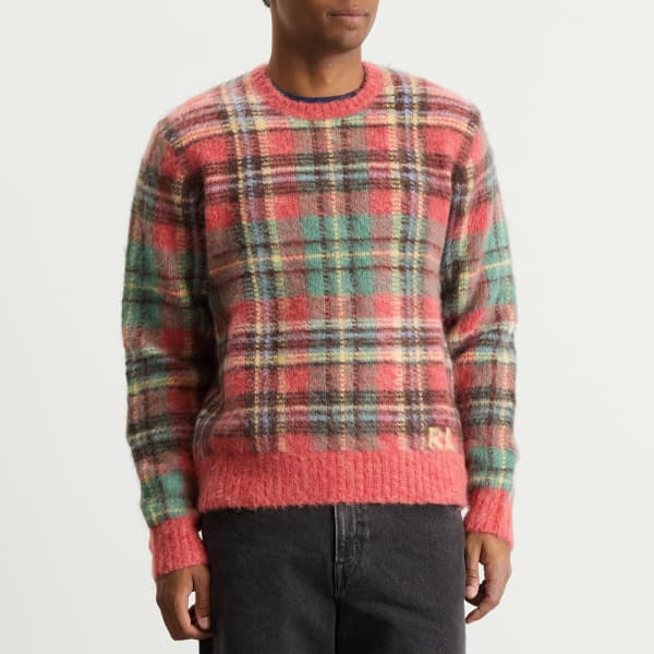 Вязаный джемпер из мохера в клетку Polo Ralph Lauren, красный combo — фото 2