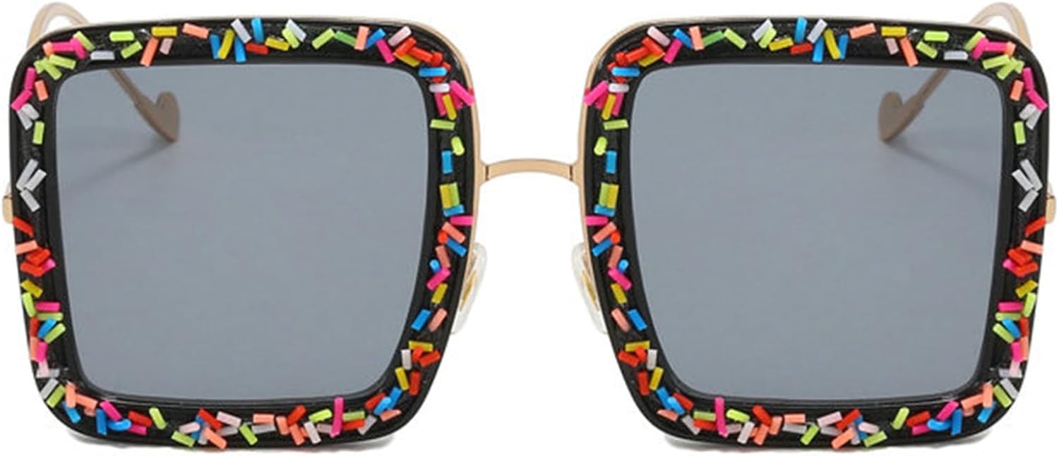 

Willochra Square, солнцезащитные очки для вечеринок с кристаллами конфетных цветов, модные женские солнцезащитные очки с бриллиантами, женские фестивальные очки, Black