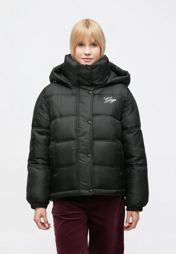 Зимняя куртка-пуховик с логотипом Gap, Basic Black