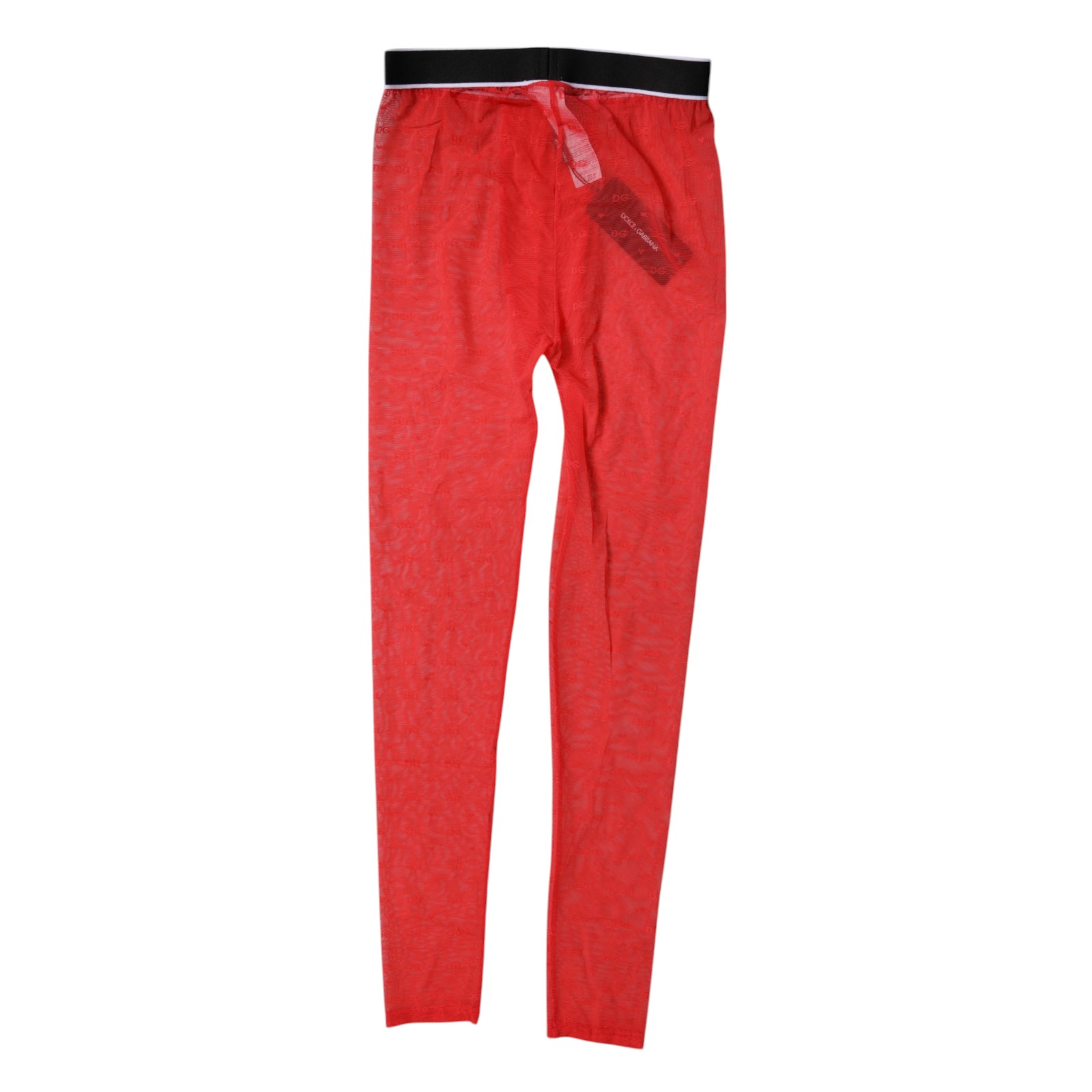 Красное кружевное белье с логотипом, обтягивающие брюки, нижнее белье Dolce & Gabbana — фото 4