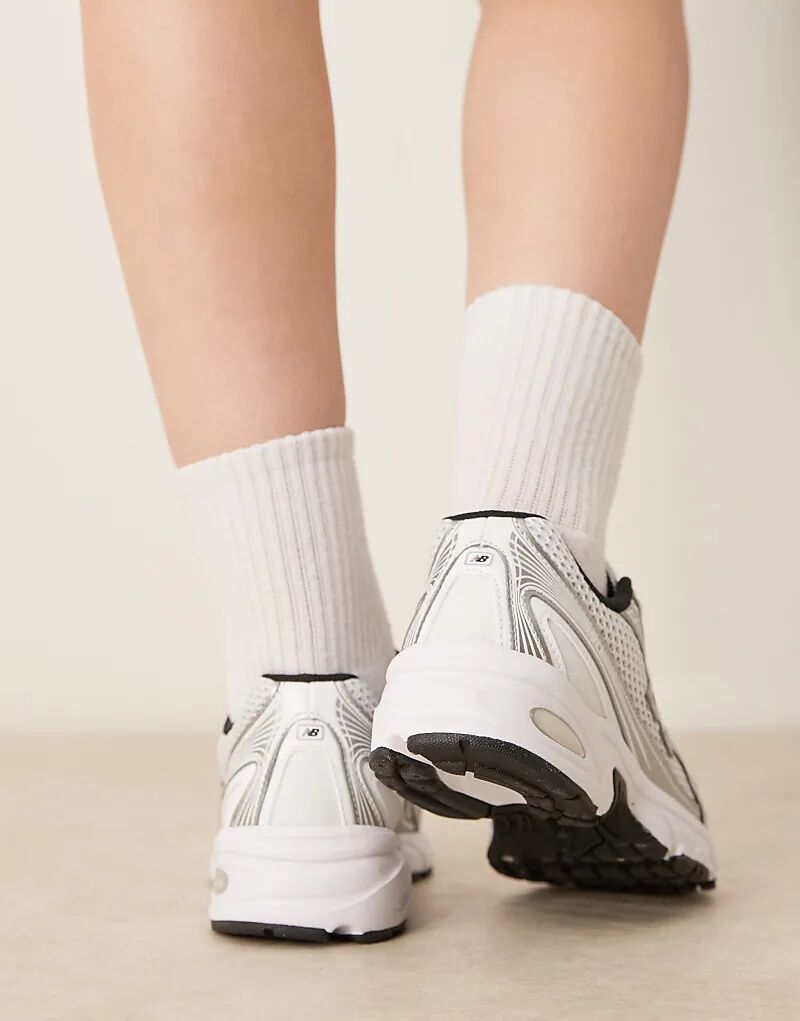 740 кроссовки белого и серебристого цвета New Balance — фото 4