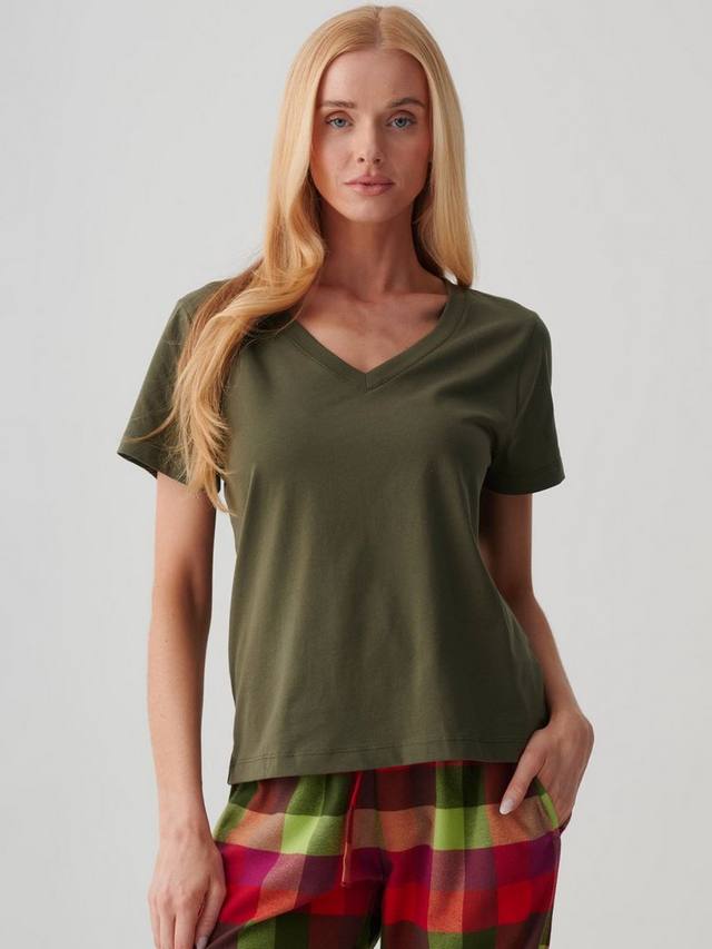 

Футболка с V-образным вырезом из чистой органической хлопка British Boxers, Khaki