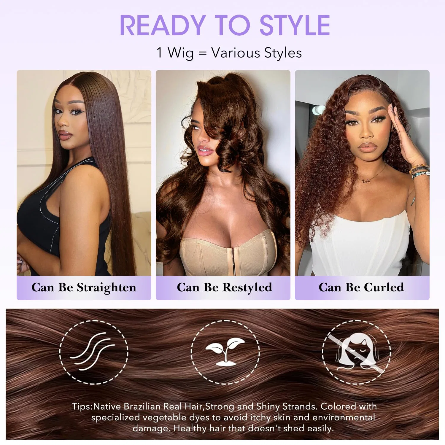 Женский парик из натуральных волос «Body Wave Brown» от RXY Rxy, Light Brown — фото 2