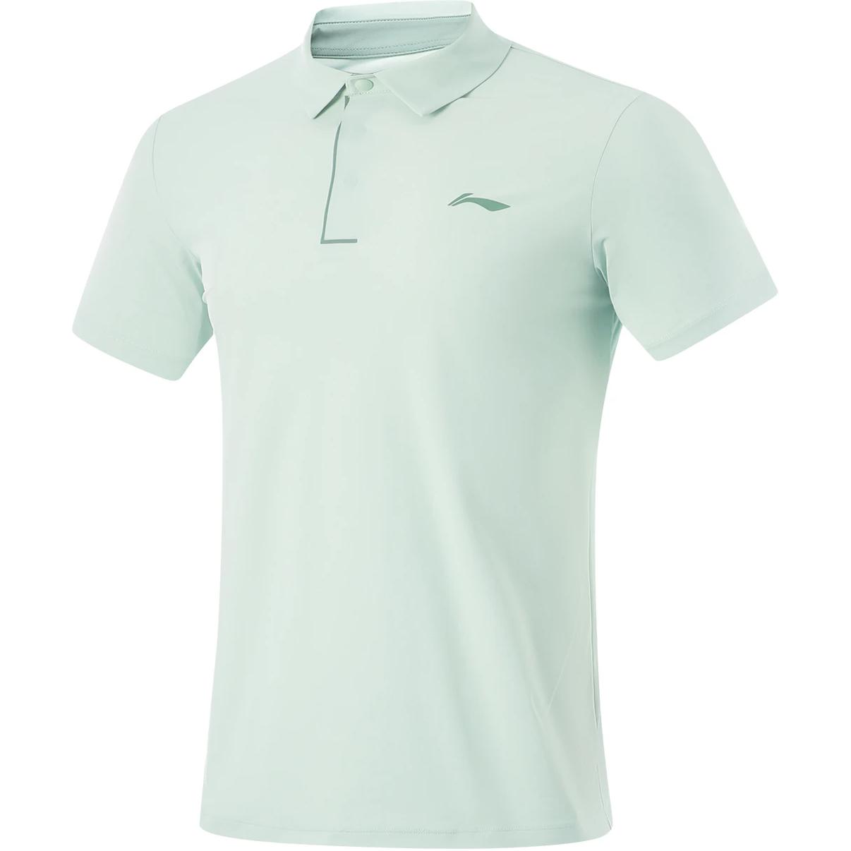 

LINING Футболка поло мужская Fitness Series цвет light moss blue, Зеленый, LINING Футболка поло мужская Fitness Series цвет light moss blue