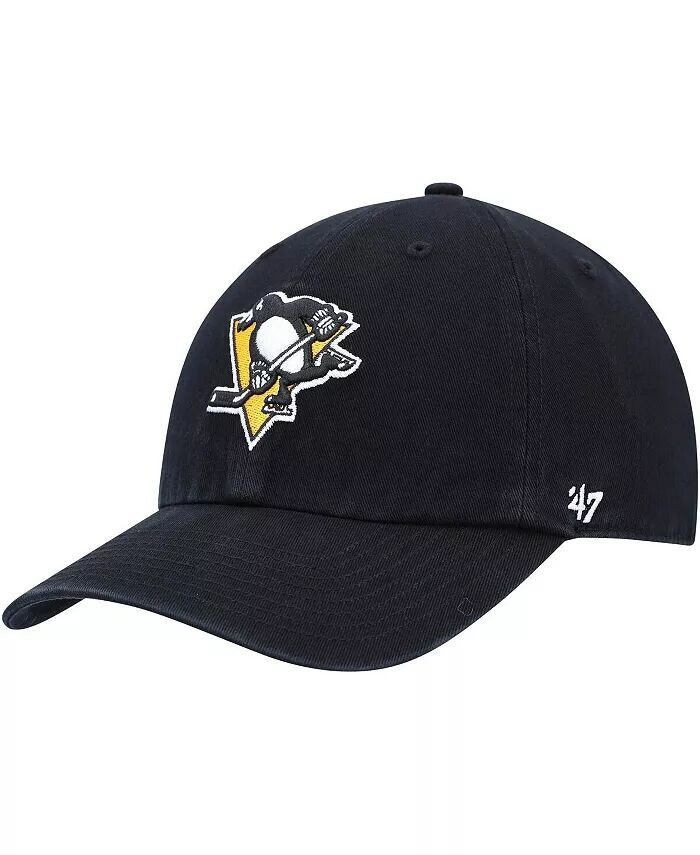 

Мужская черная регулируемая кепка Pittsburgh Penguins Team Clean Up '47 Brand