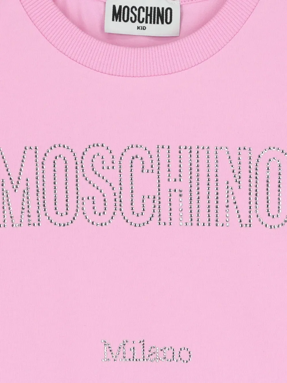 Футболка с украшениями Moschino Kids, розовый — фото 3