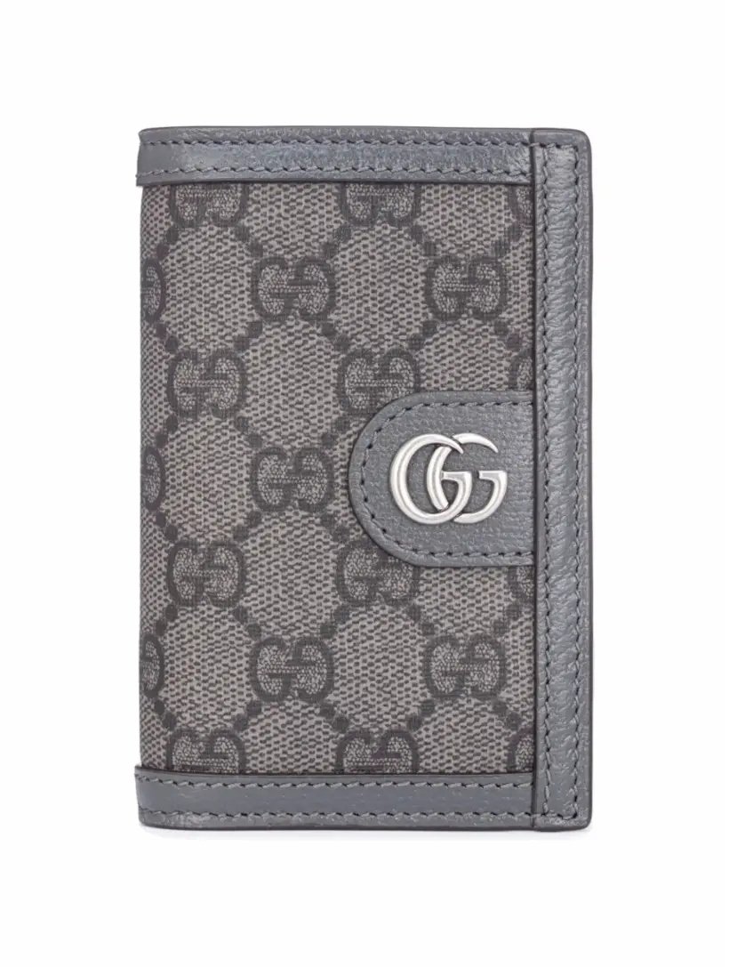 

Кожаная визитница Ophidia GG Gucci, серый
