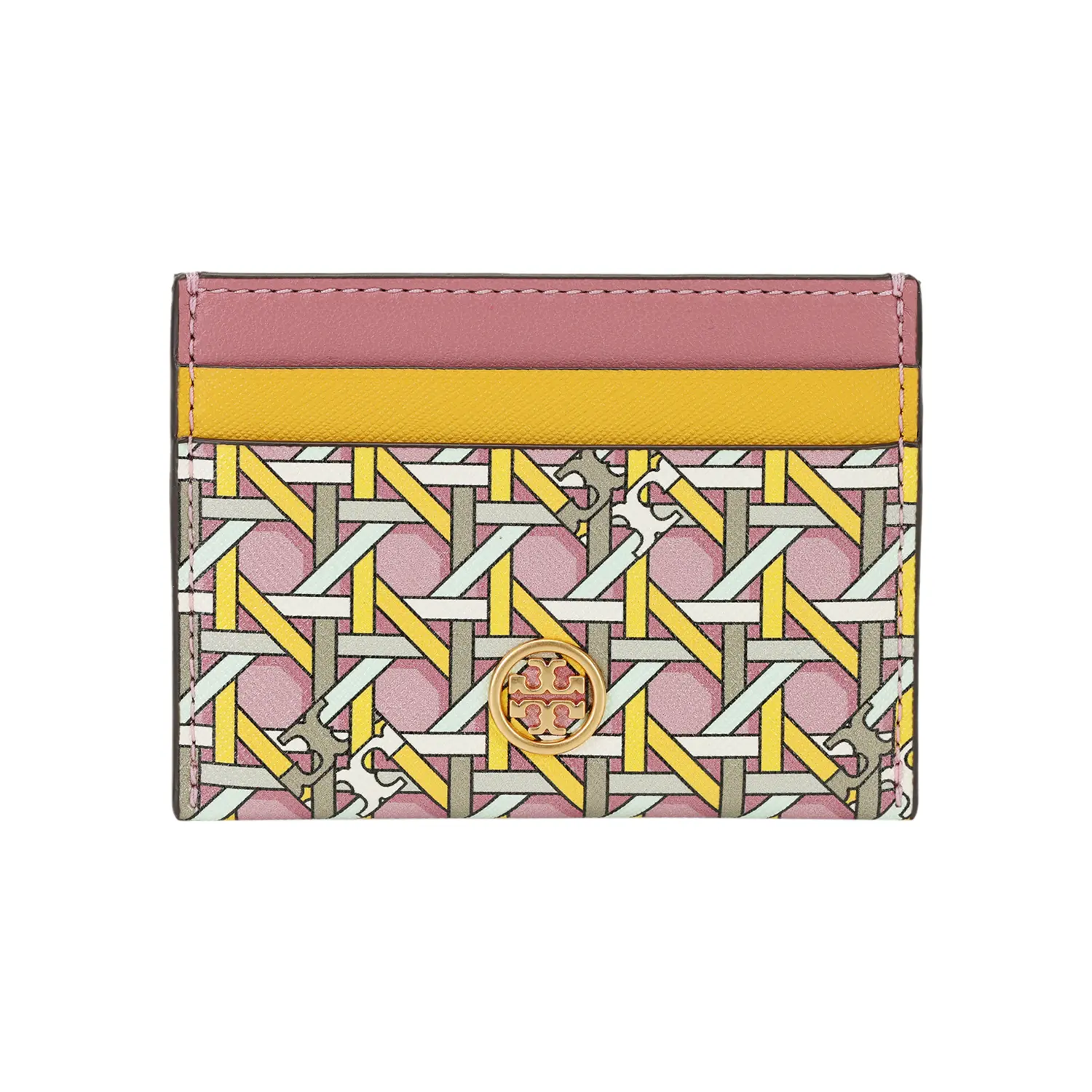 

Робинсон Кожаный Мини-Кардхолдер Женский Розовый Мультиколор TORY BURCH