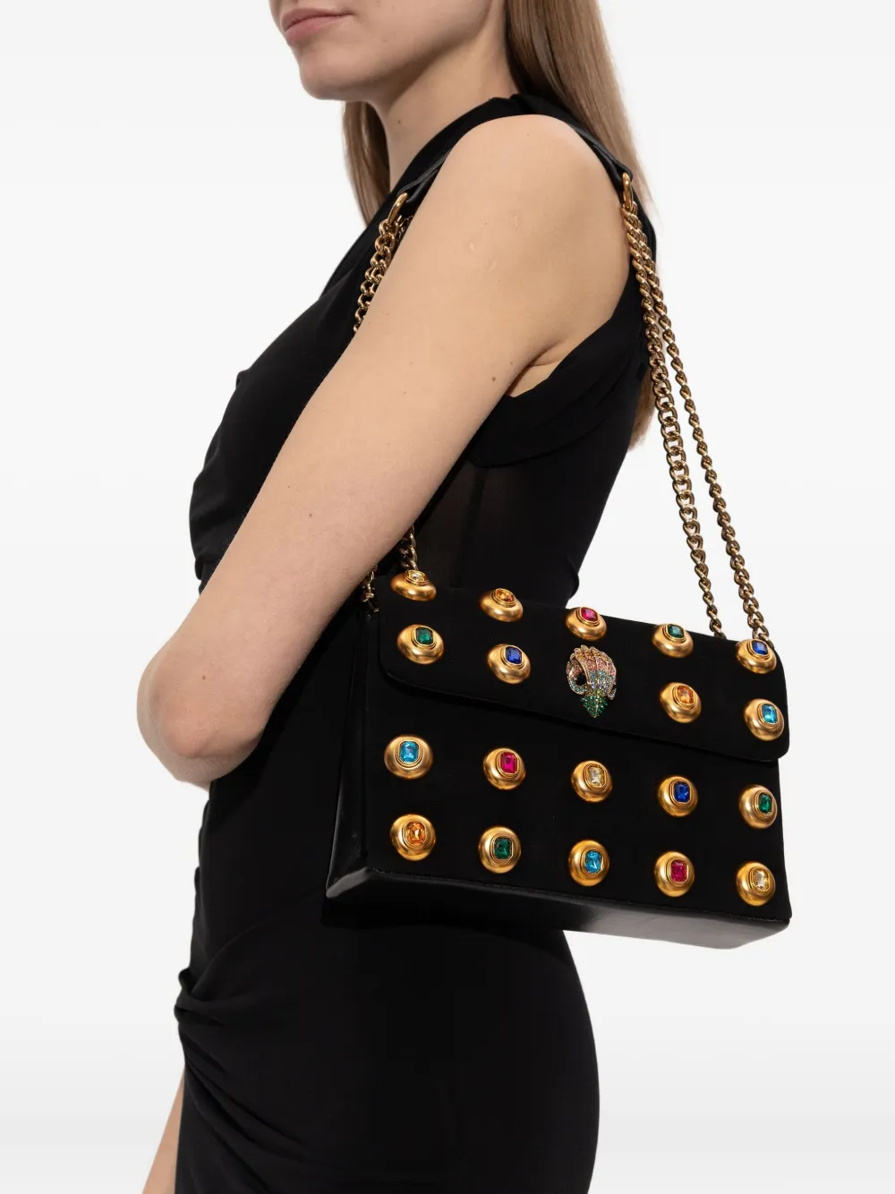 

Сумка через плечо с украшением из камней Kurt Geiger London, черный