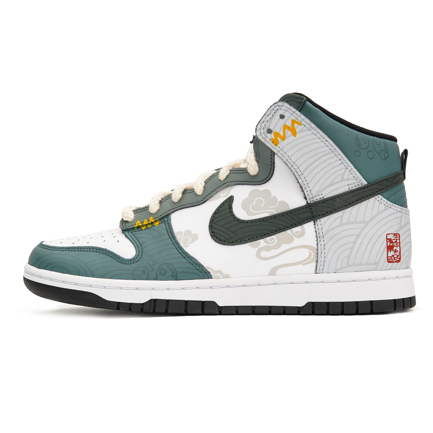 

Кастомизированные кроссовки Nike Dunk Vintage Basketball Shoes Men, серый/зеленый