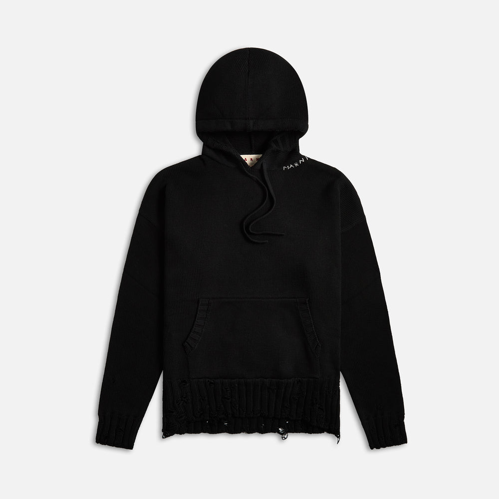 

Худи Marni Disheveled Mending Hoodie, черный