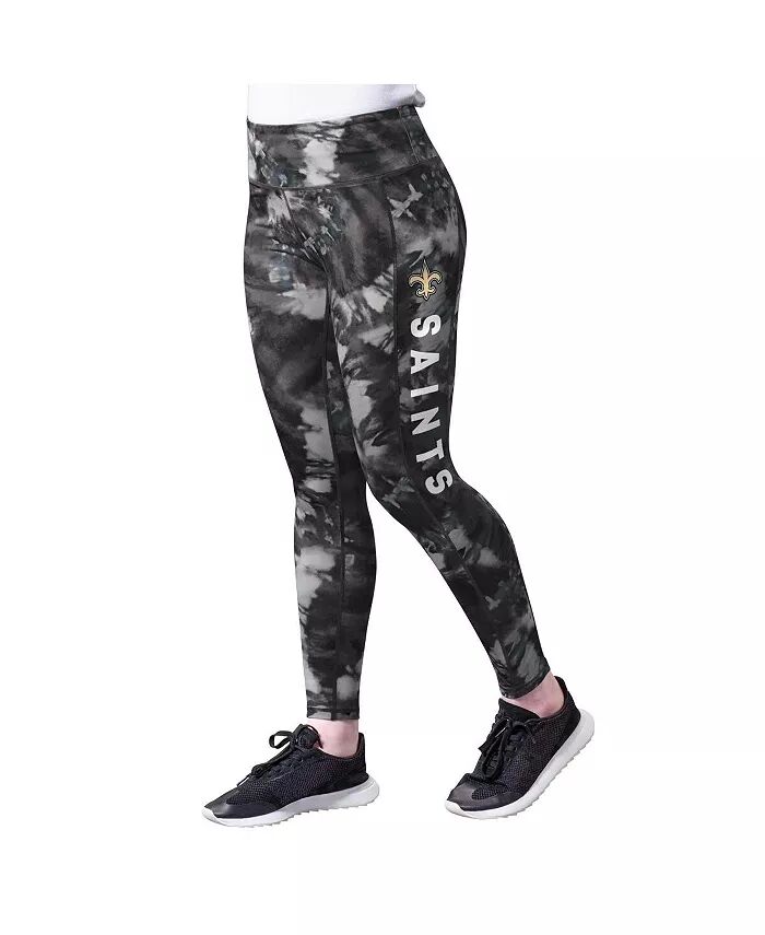 

Женские черные леггинсы New Orleans Saints Aubrey Tie-Dye MSX by Michael Strahan
