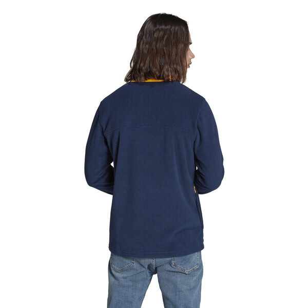 Толстовка adidas originals Wh Snap Fleece 'Navy Blue Yellow', синий — фото 4