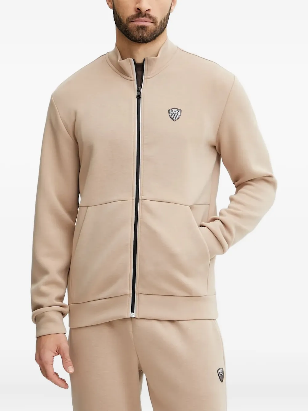 

Толстовка на молнии с логотипом Ea7 Emporio Armani, нейтральный