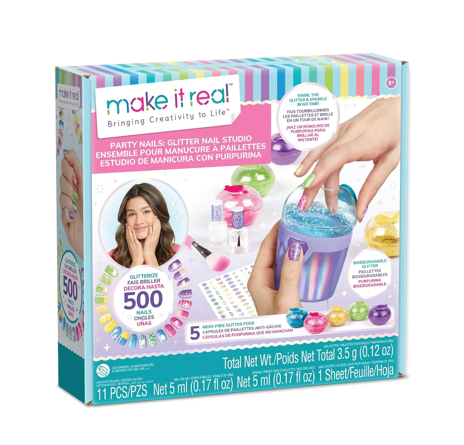 Набор для дизайна ногтей Make It Real Party Nails Glitter Studio Make It Real