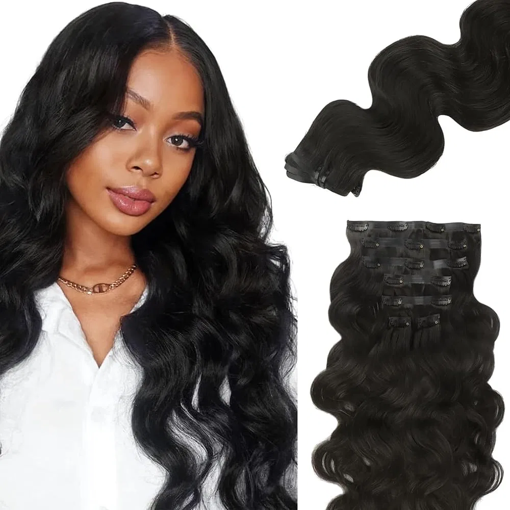 Женские накладные пряди Body Wave Clip-In из натуральных волос Wuvusnm