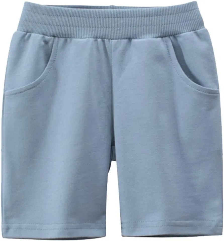 Шорты спортивные для мальчиков, хлопок, на резинке, с карманами, Light Blue-a